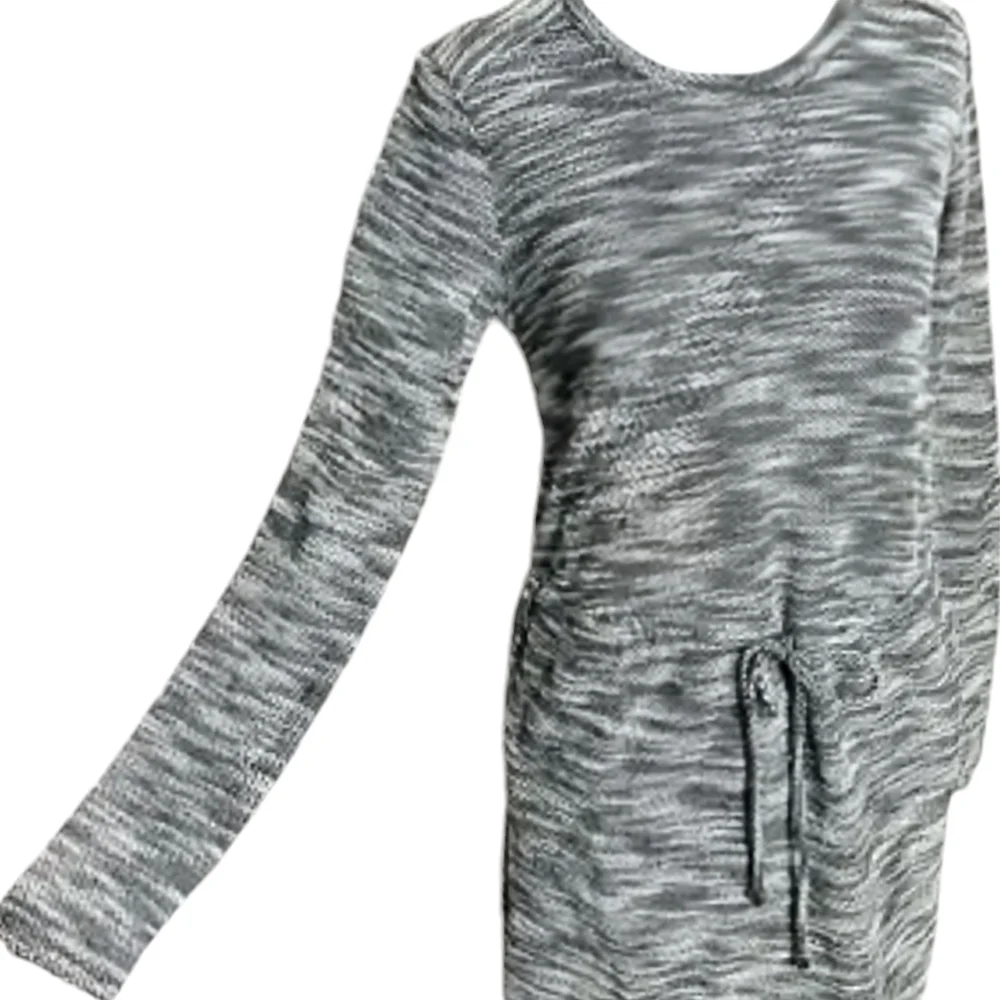 Merona Cotton Blend Heather Gray Drawstring Waist Dress Size Small - Picture 8 of 8